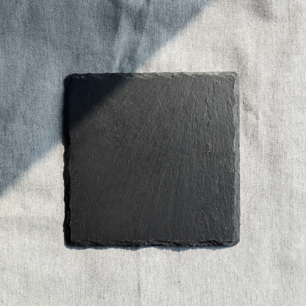 바오 스톤 / 블랙 모던한 스톤 플레이트 돌접시 스톤접시 정사각 14.5cm