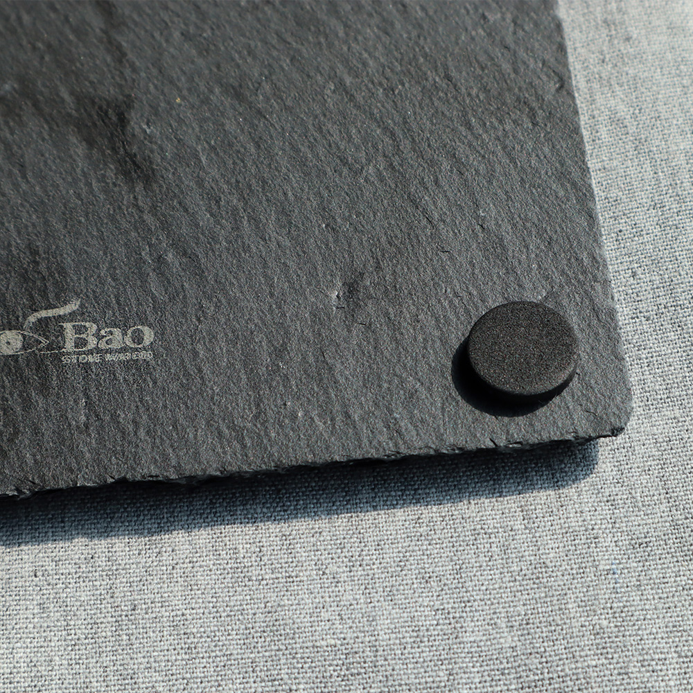 바오 스톤 / 블랙 모던한 스톤 플레이트 돌접시 스톤접시 정사각 14.5cm